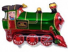 FM фигура 902689 Поезд зелёный МИНИ 14" фольгированный шар