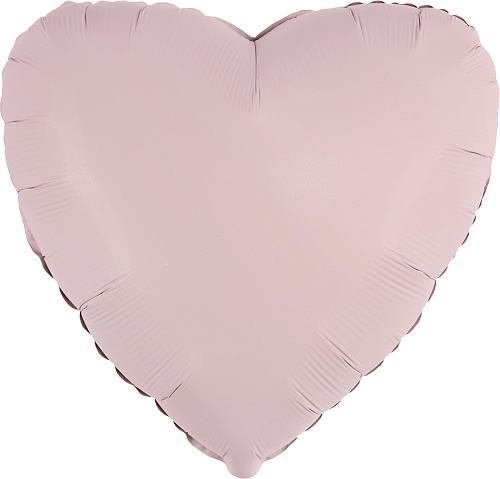 FM 18" сердце Пыльная роза, Сатин без рисунка фольгированный шар